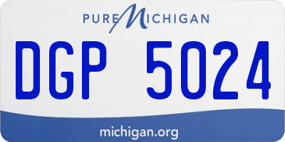 MI license plate DGP5024