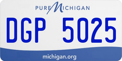 MI license plate DGP5025