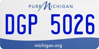 MI license plate DGP5026
