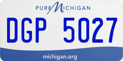 MI license plate DGP5027
