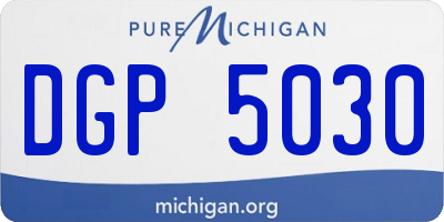MI license plate DGP5030