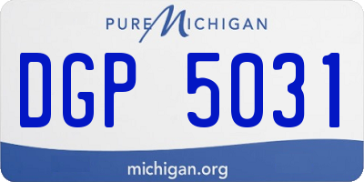 MI license plate DGP5031