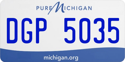 MI license plate DGP5035