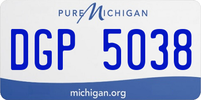 MI license plate DGP5038