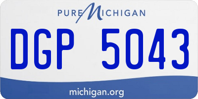MI license plate DGP5043