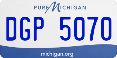 MI license plate DGP5070