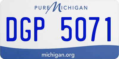 MI license plate DGP5071