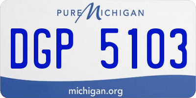 MI license plate DGP5103
