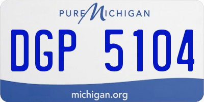 MI license plate DGP5104