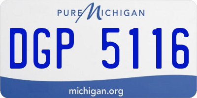 MI license plate DGP5116