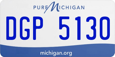 MI license plate DGP5130