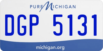 MI license plate DGP5131