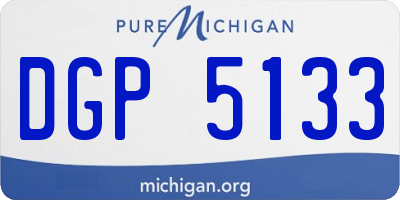 MI license plate DGP5133
