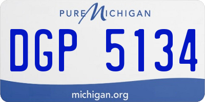 MI license plate DGP5134