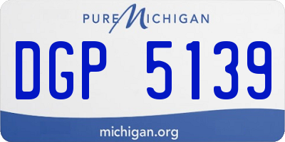 MI license plate DGP5139