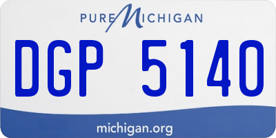 MI license plate DGP5140