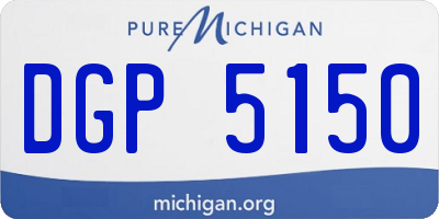 MI license plate DGP5150
