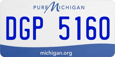 MI license plate DGP5160