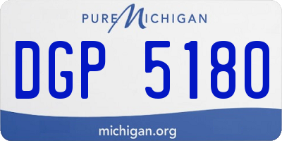 MI license plate DGP5180