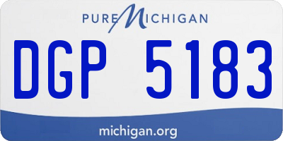 MI license plate DGP5183