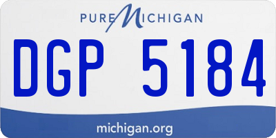 MI license plate DGP5184