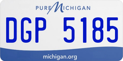 MI license plate DGP5185