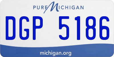 MI license plate DGP5186