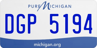 MI license plate DGP5194