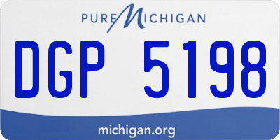 MI license plate DGP5198