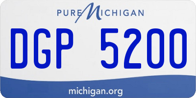 MI license plate DGP5200