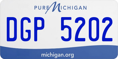 MI license plate DGP5202