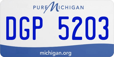 MI license plate DGP5203