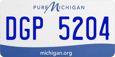 MI license plate DGP5204