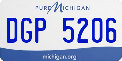 MI license plate DGP5206