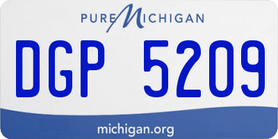 MI license plate DGP5209
