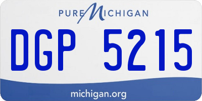 MI license plate DGP5215