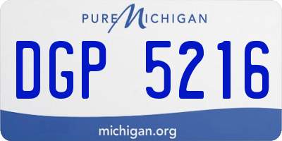 MI license plate DGP5216