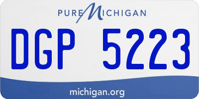 MI license plate DGP5223