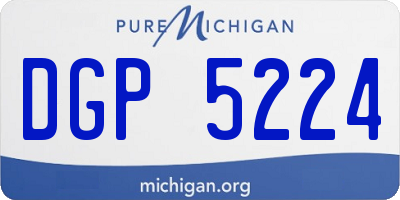 MI license plate DGP5224