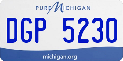 MI license plate DGP5230