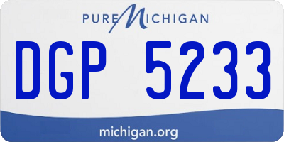 MI license plate DGP5233