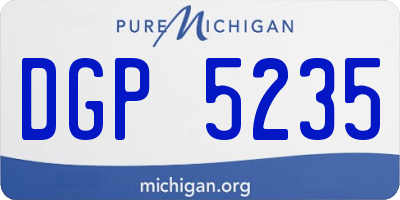 MI license plate DGP5235