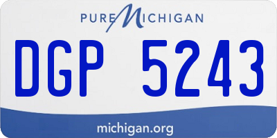 MI license plate DGP5243