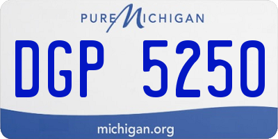 MI license plate DGP5250