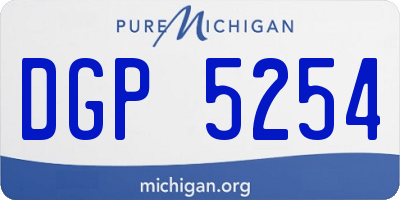 MI license plate DGP5254