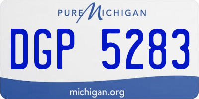 MI license plate DGP5283