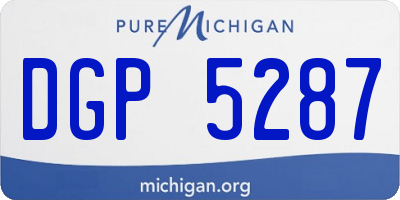 MI license plate DGP5287
