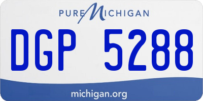 MI license plate DGP5288