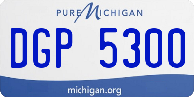 MI license plate DGP5300