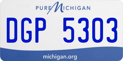 MI license plate DGP5303